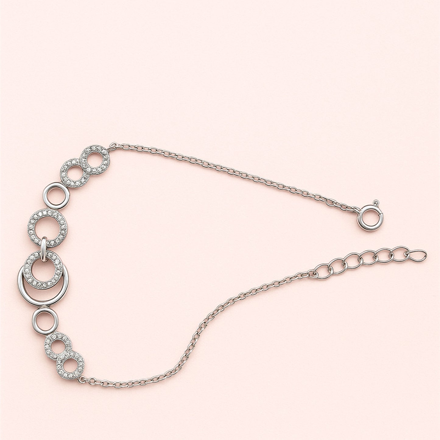 Geometric Grace Bracelet | Silver CZ Gold Plated Jewellery