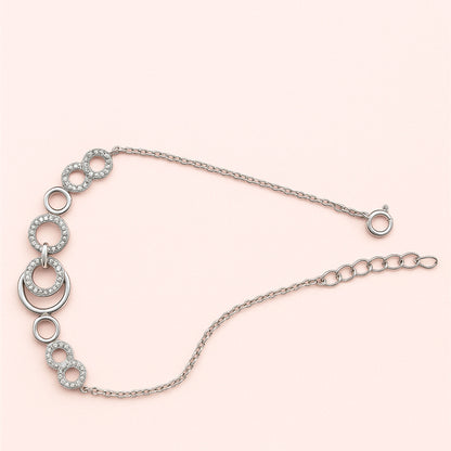 Geometric Grace Bracelet | Silver CZ Gold Plated Jewellery