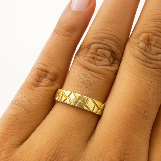 Groove of Nature Ring | 925 Silver 18k Gold Plated Jewellery