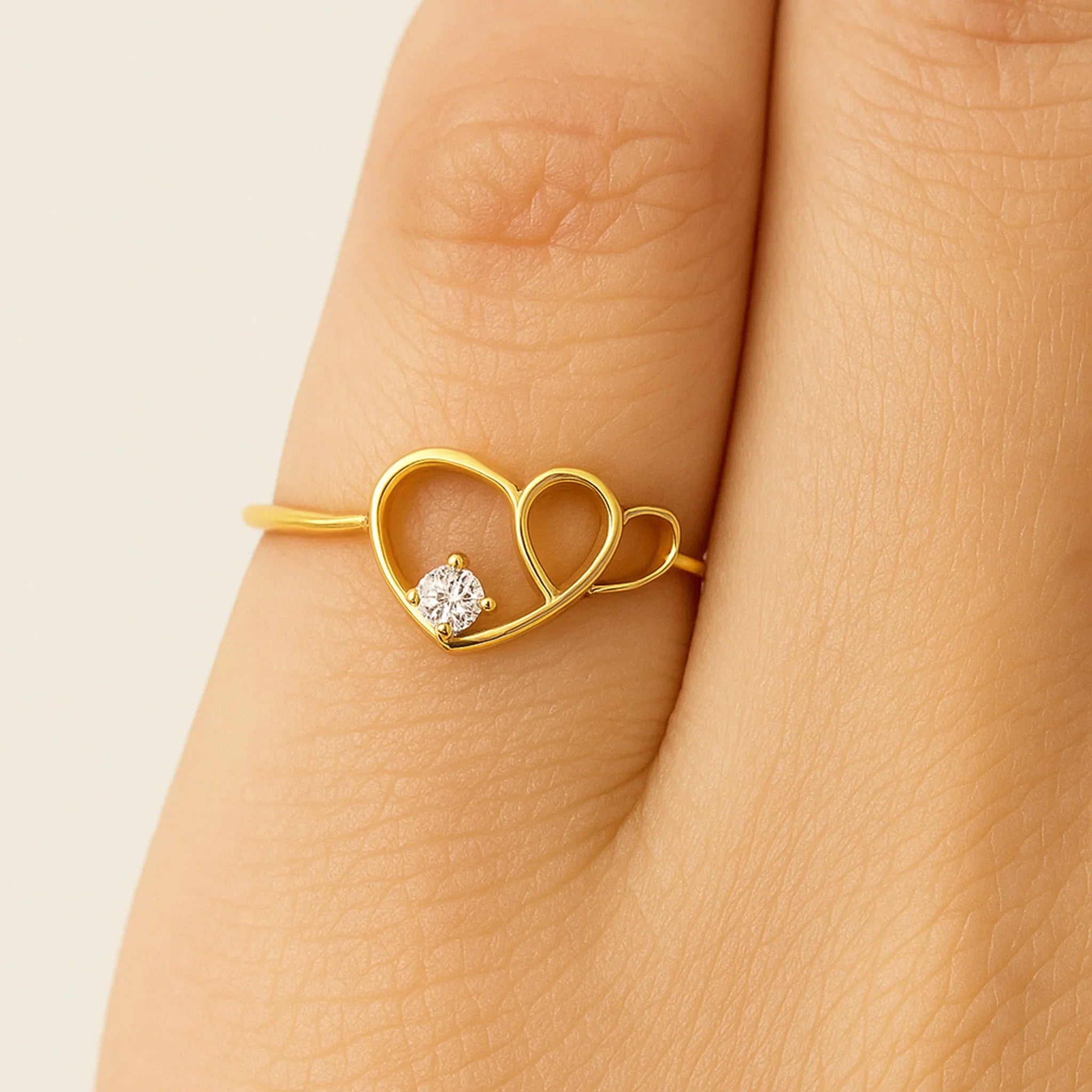 Heart of Gold Ring | 925 Silver 18k Gold Plated Jewellery