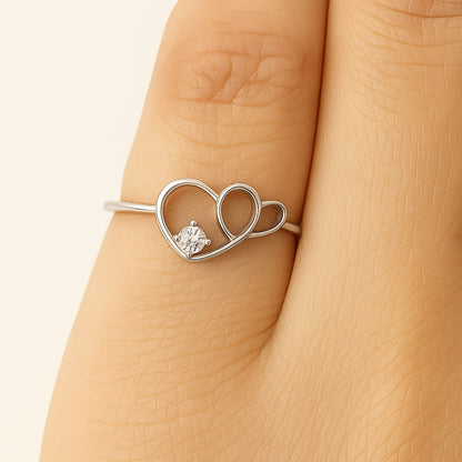 Heart of Gold Ring | 925 Silver 18k Gold Plated Jewellery