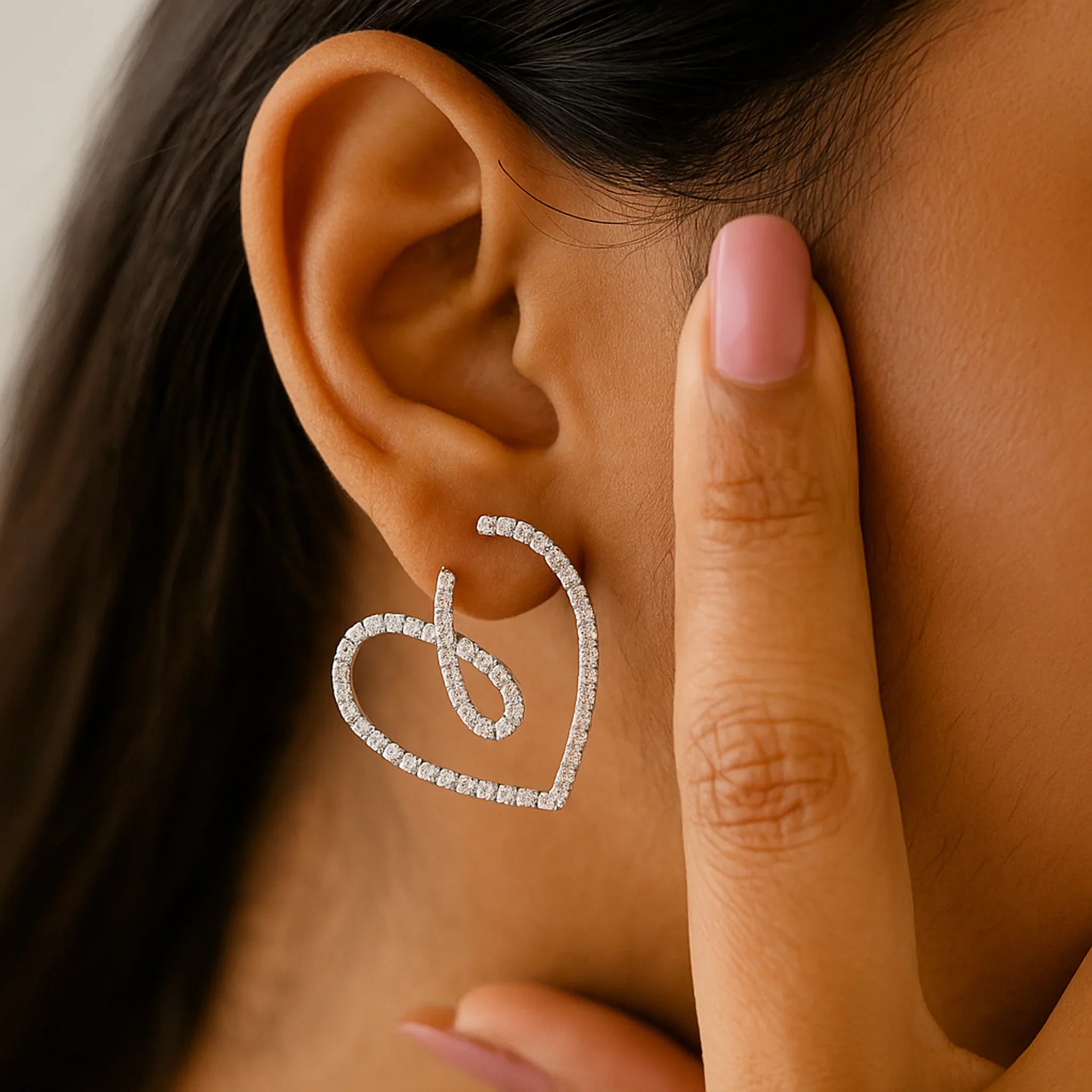 Romantic Heart Drop Earrings | 925 Silver 18k Gold Plated Earring