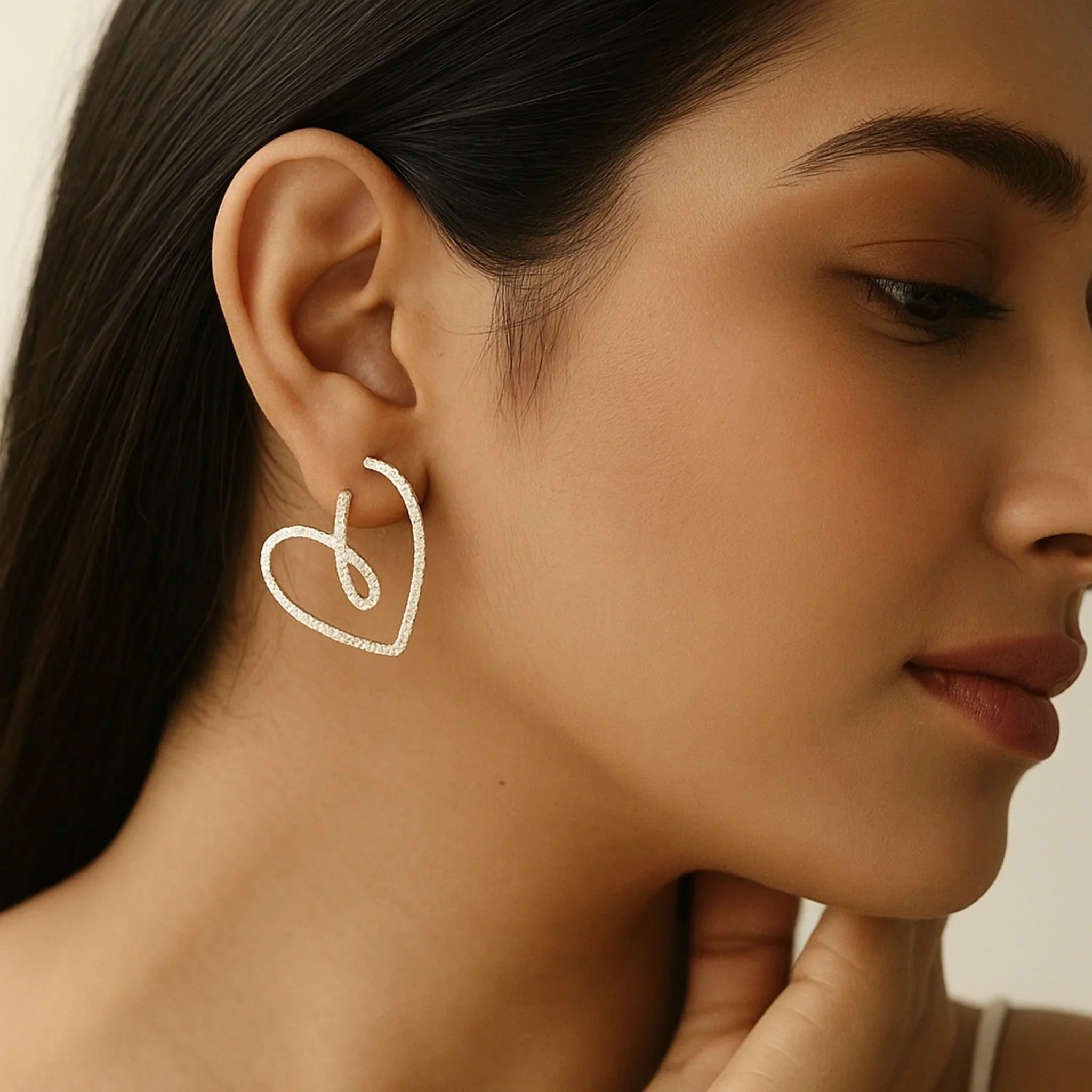 Romantic Heart Drop Earrings | 925 Silver 18k Gold Plated Earring