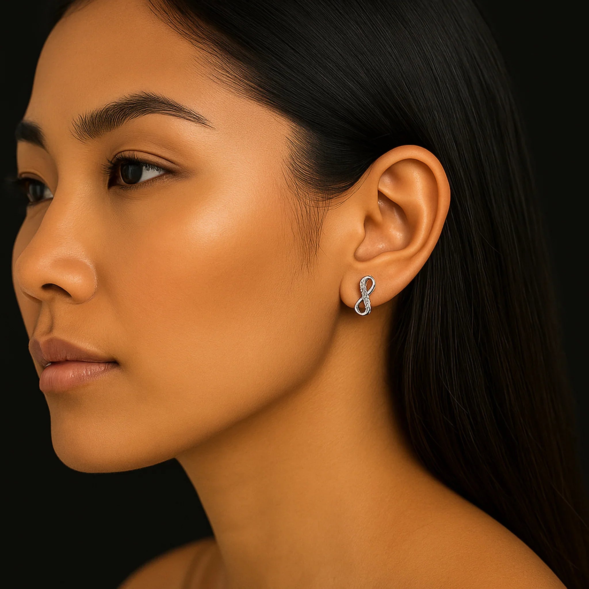 925 Silver Sparkling Infinity CZ Earring | 18k Gold Plated Jewellery