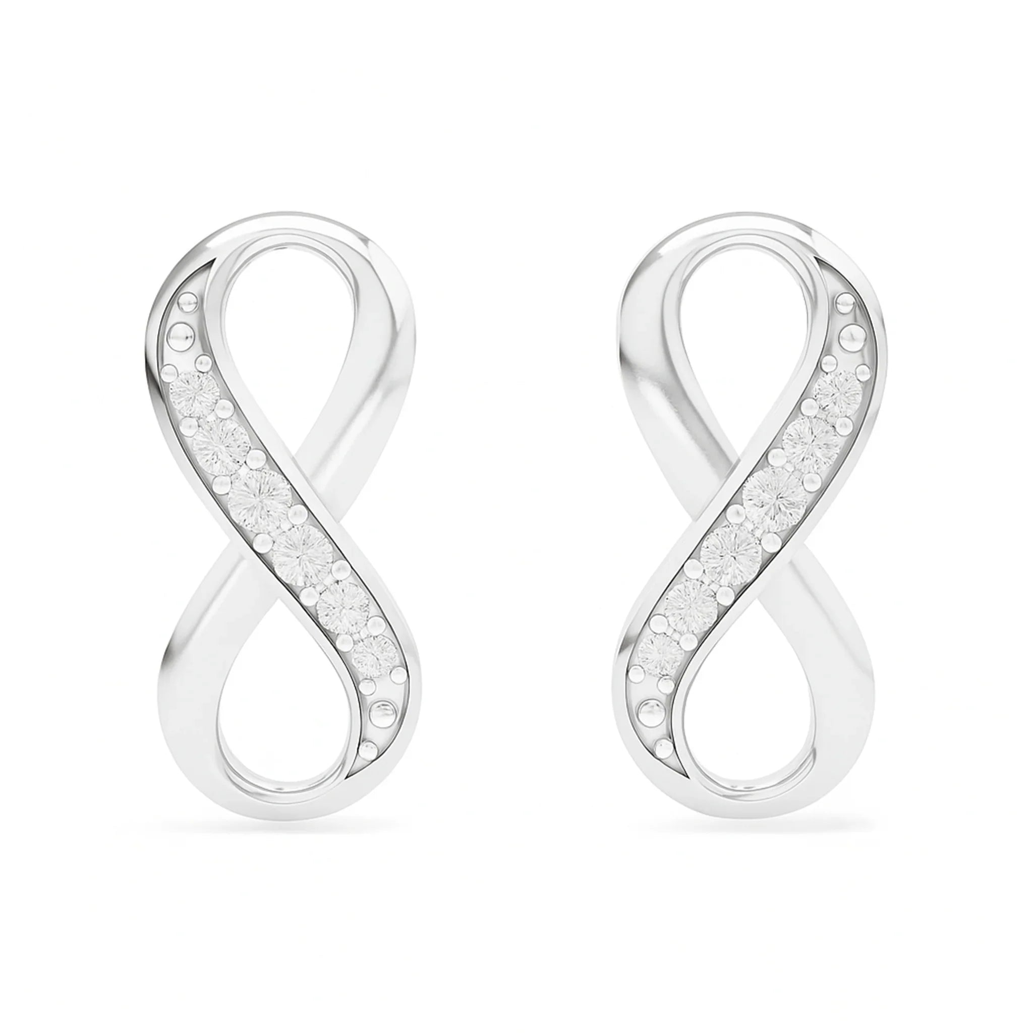925 Silver Sparkling Infinity CZ Earring | 18k Gold Plated Jewellery