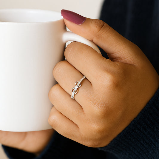 Timeless Infinity Glow Ring | 925 Silver 18k Gold Plated Jewellery