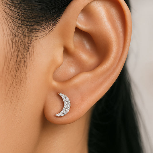 Crescent Shine Earrings | 925 Silver 18k Gold Plated Earring