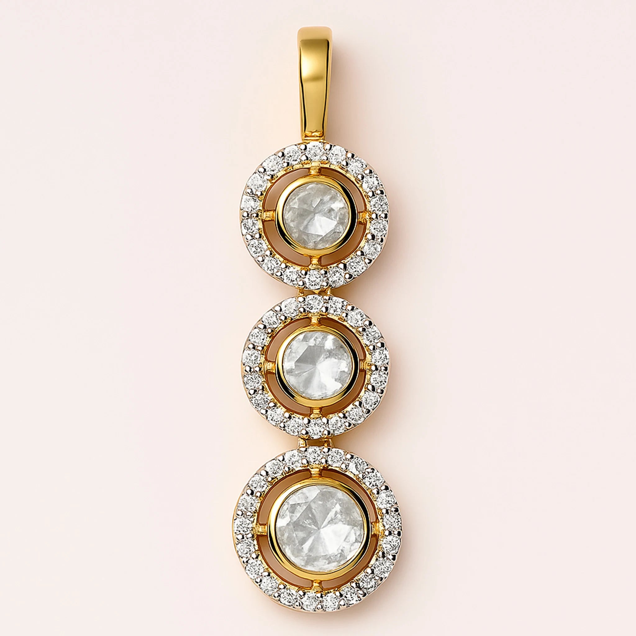 Glided Orbit Polki Pendant | 925 Silver 18k Gold Plated Jewellery