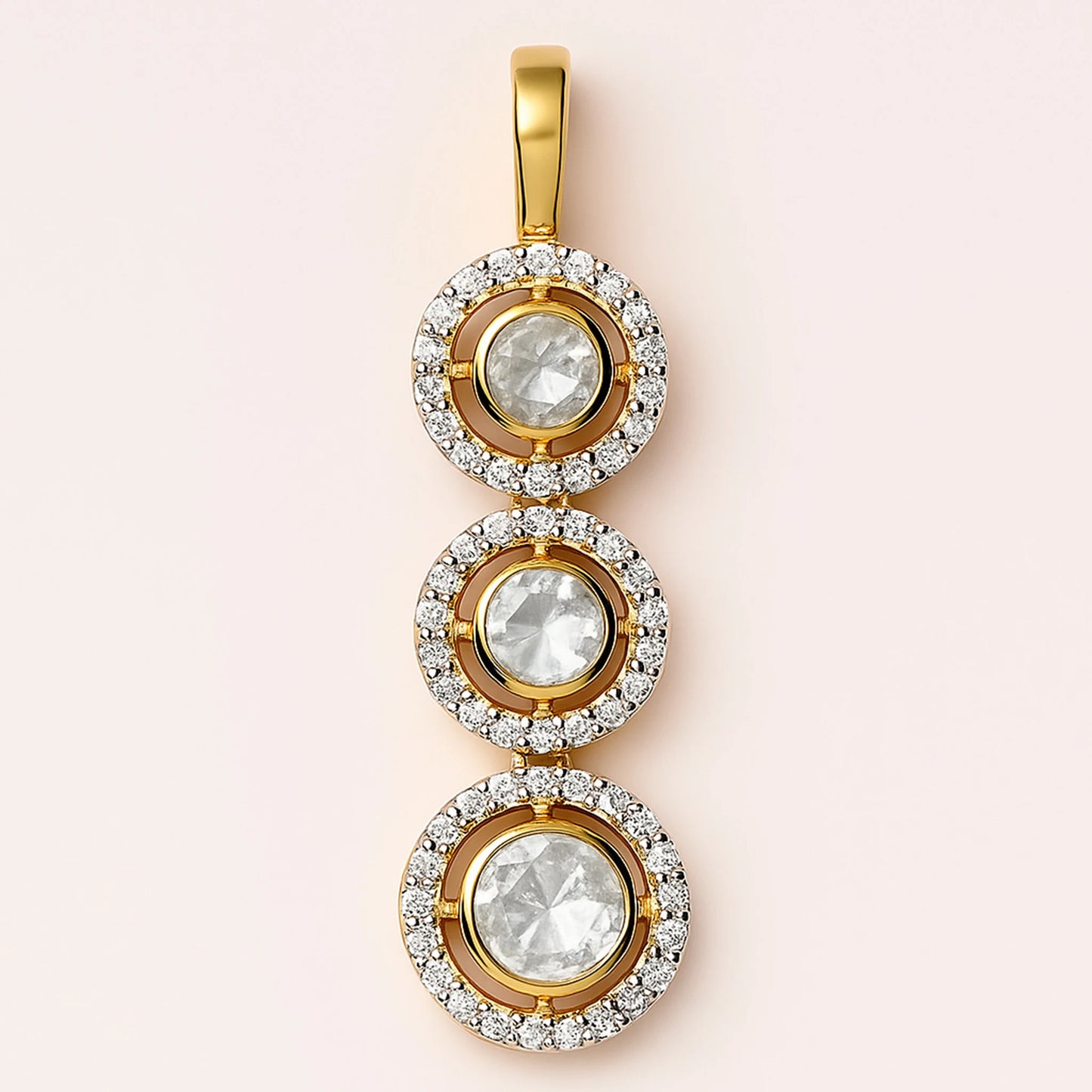 Glided Orbit Polki Pendant | 925 Silver 18k Gold Plated Jewellery