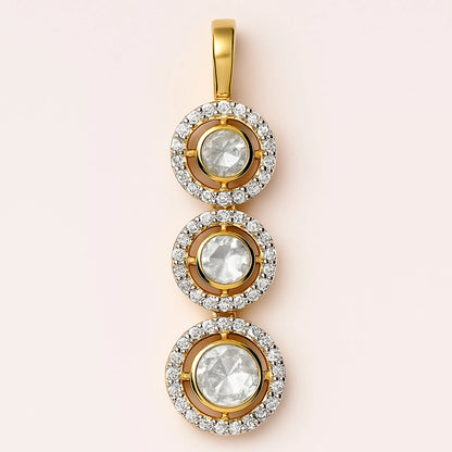 Glided Orbit Polki Pendant | 925 Silver 18k Gold Plated Jewellery