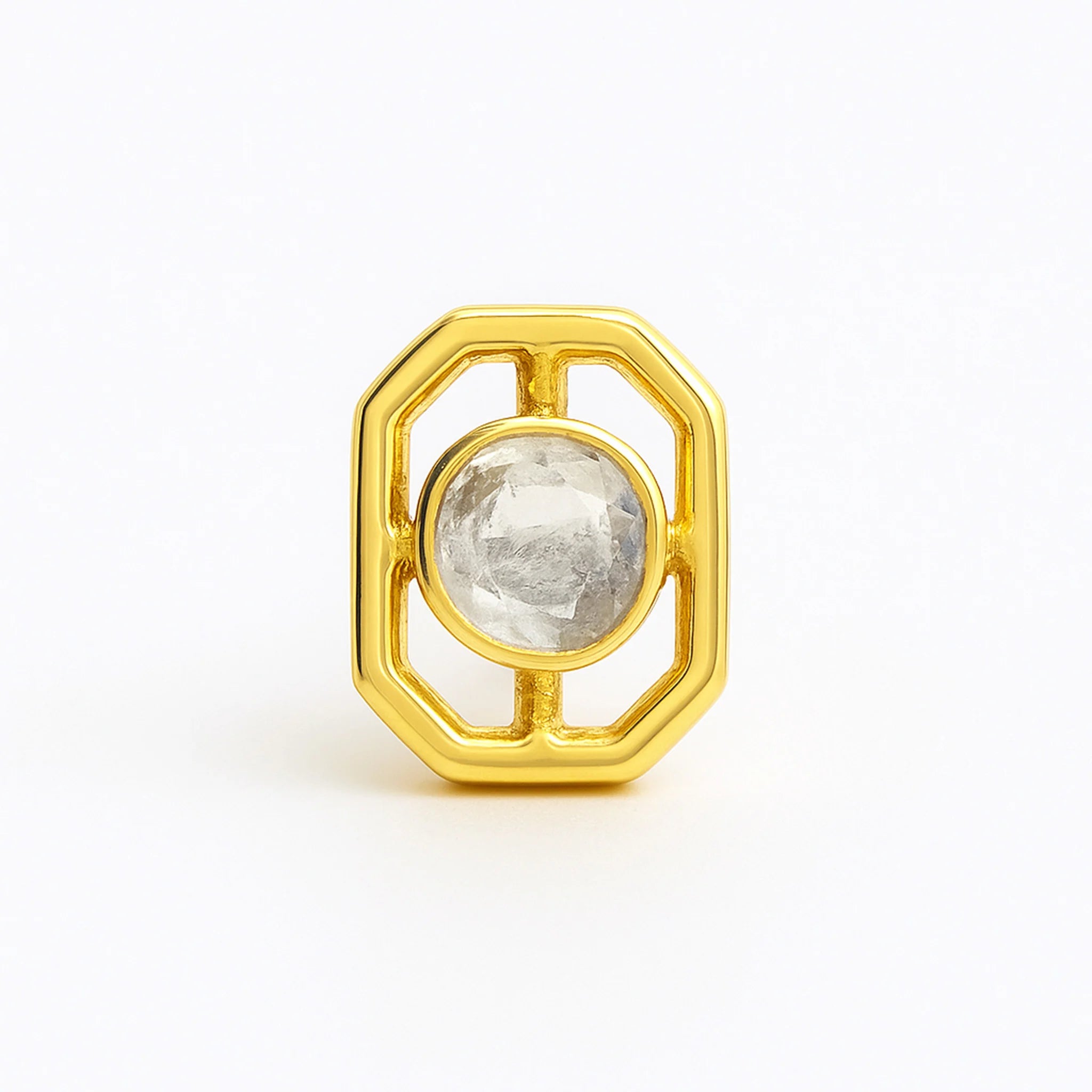 GeoLuxe Polki Earring | 925 Silver 18k Gold Plated Jewellery