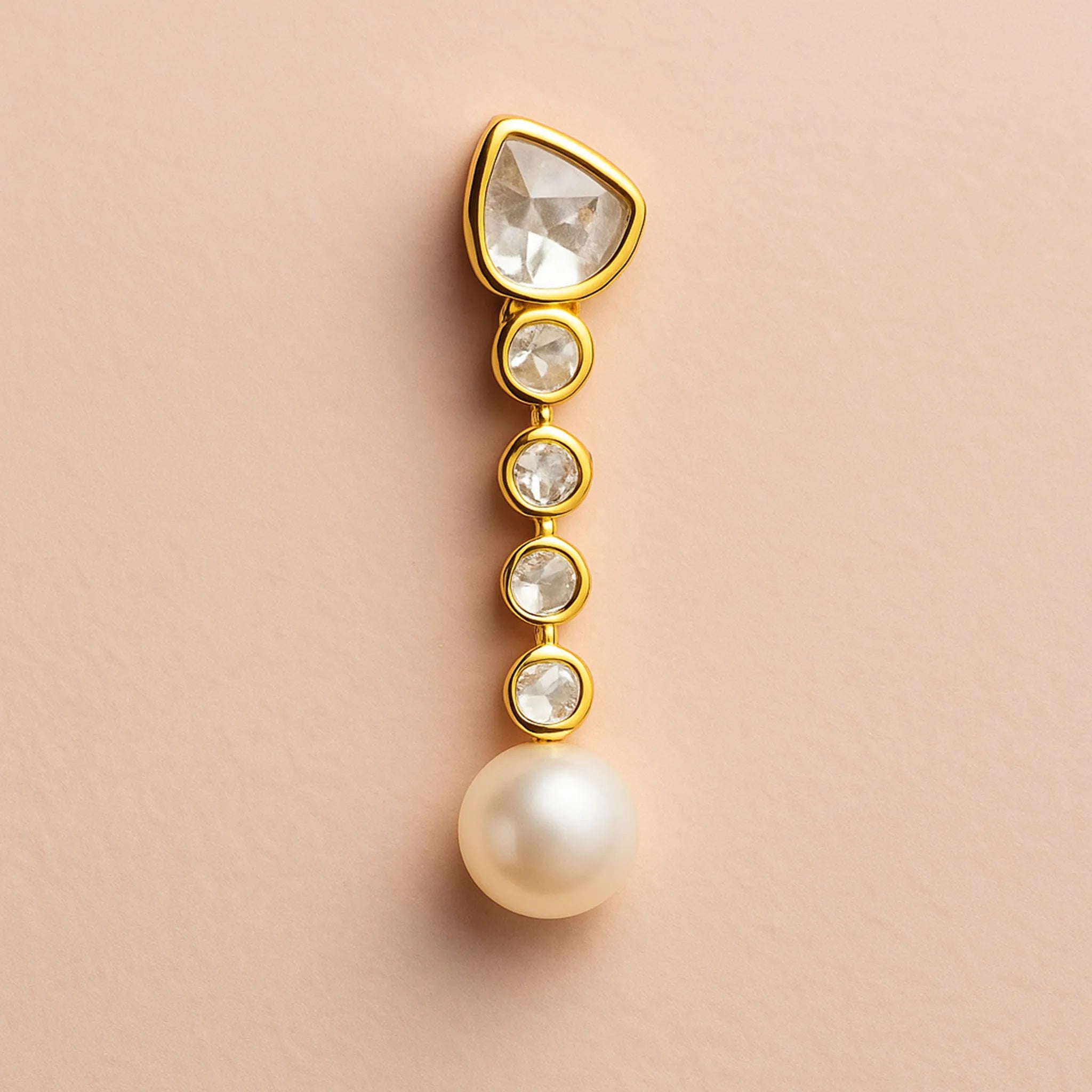 Raindrop Elegance Polki Earring | 925 Silver 18k Gold Plated Jewellery
