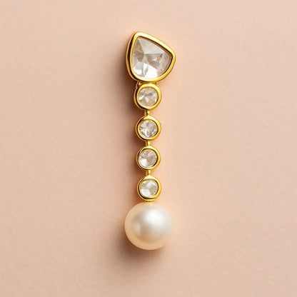 Raindrop Elegance Polki Earring | 925 Silver 18k Gold Plated Jewellery