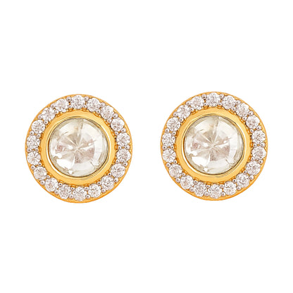 Radiant Orbit Polki Earring | 925 Silver 18k Gold Plated Jewellery