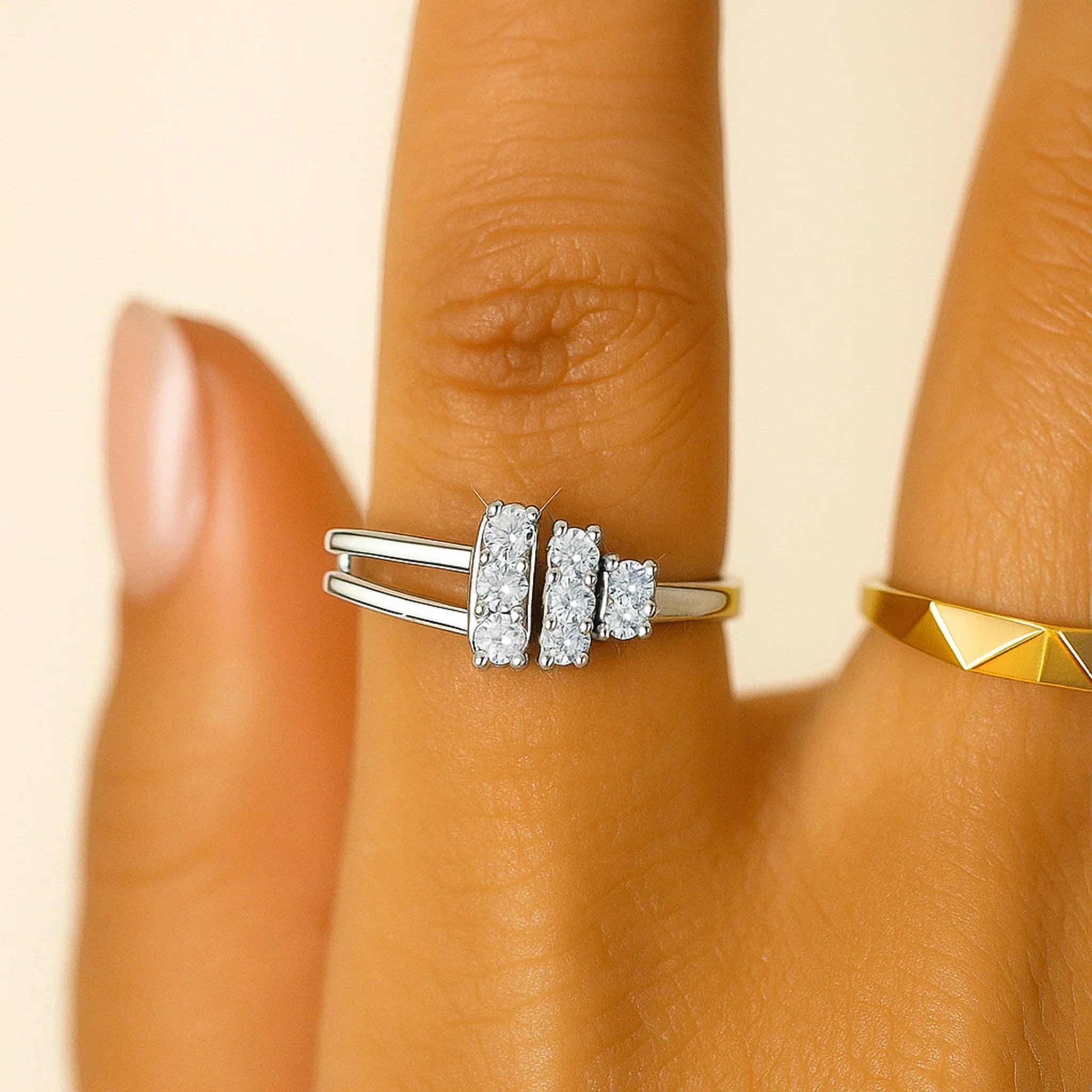 Aurora Orbit Ring | 925 Silver 18k Gold Plated Jewellery
