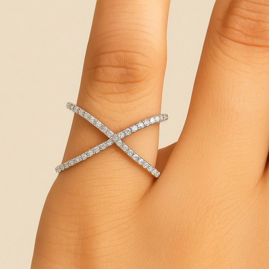 Crossed Paths Ring | 925 Silver 18k Gold Plated Jewellery