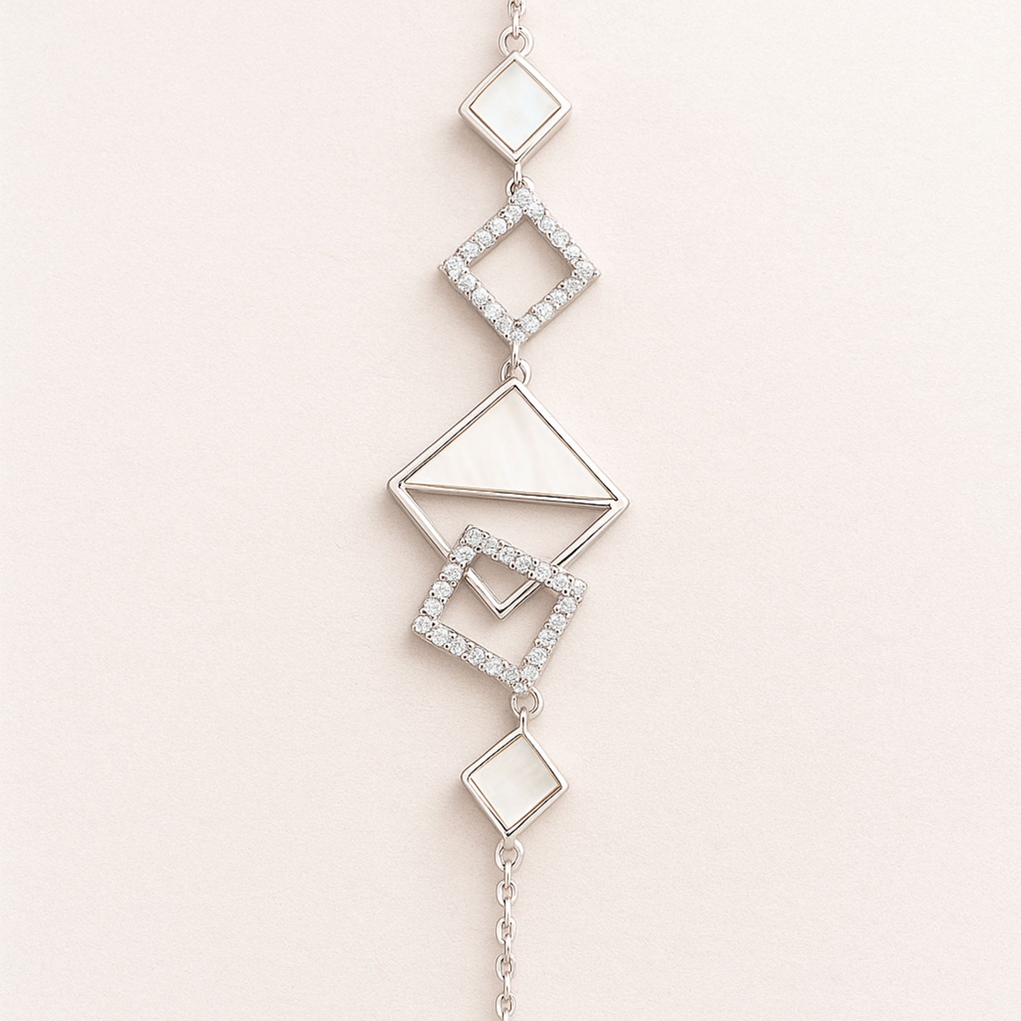GeoLuxe Mother of Pearl Bracelet  | 18k Gold Plated Jewellery