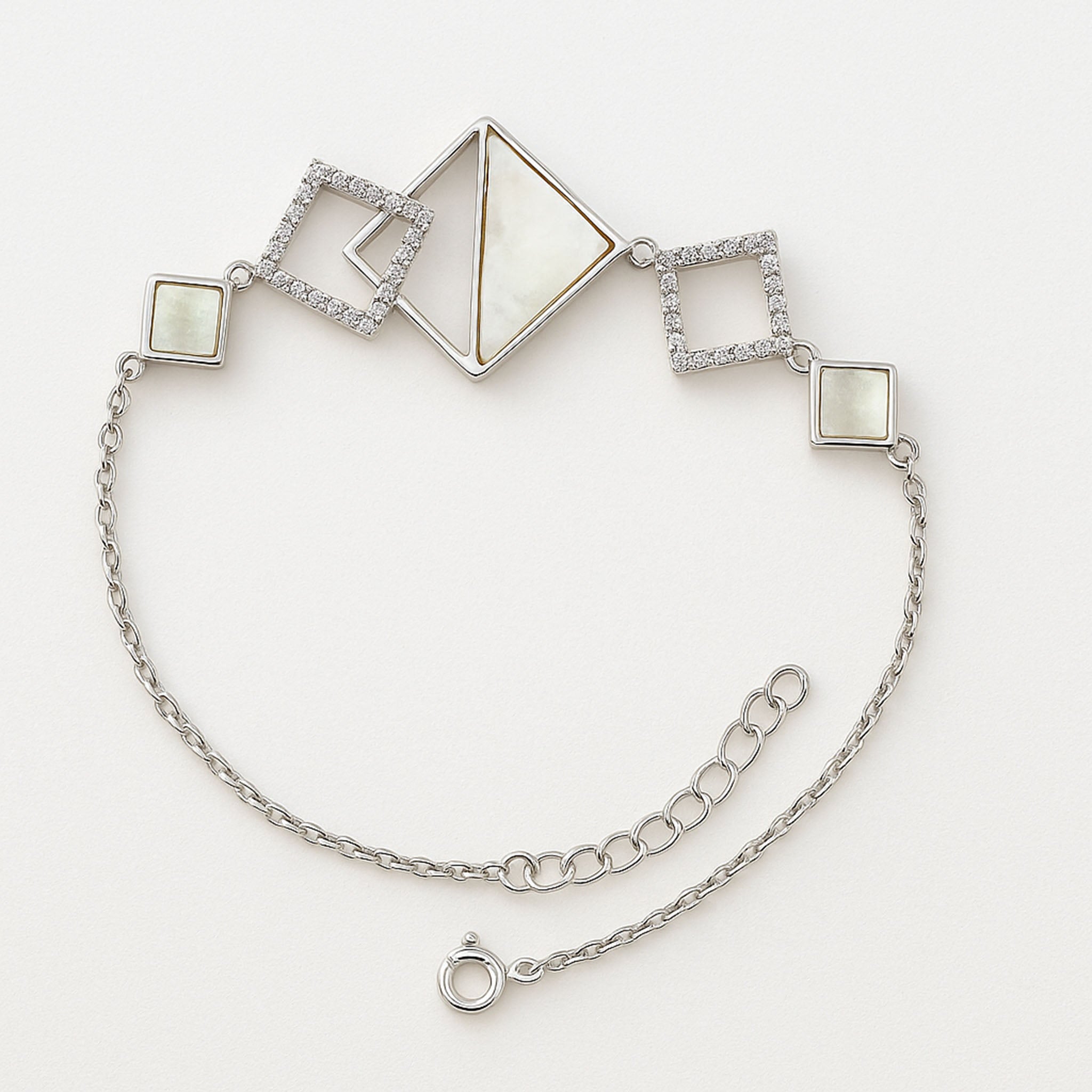 GeoLuxe Mother of Pearl Bracelet  | 18k Gold Plated Jewellery