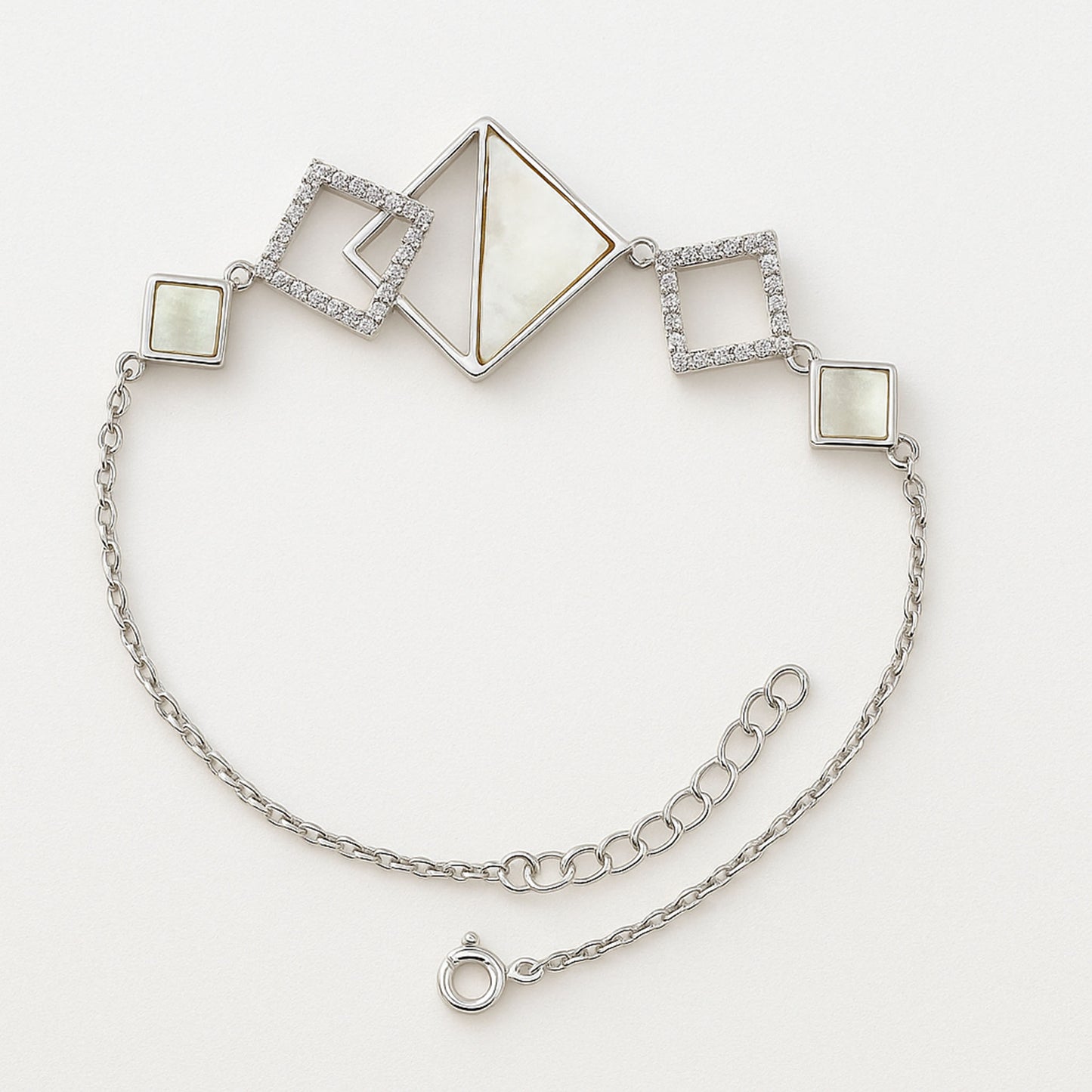 GeoLuxe Mother of Pearl Bracelet  | 18k Gold Plated Jewellery