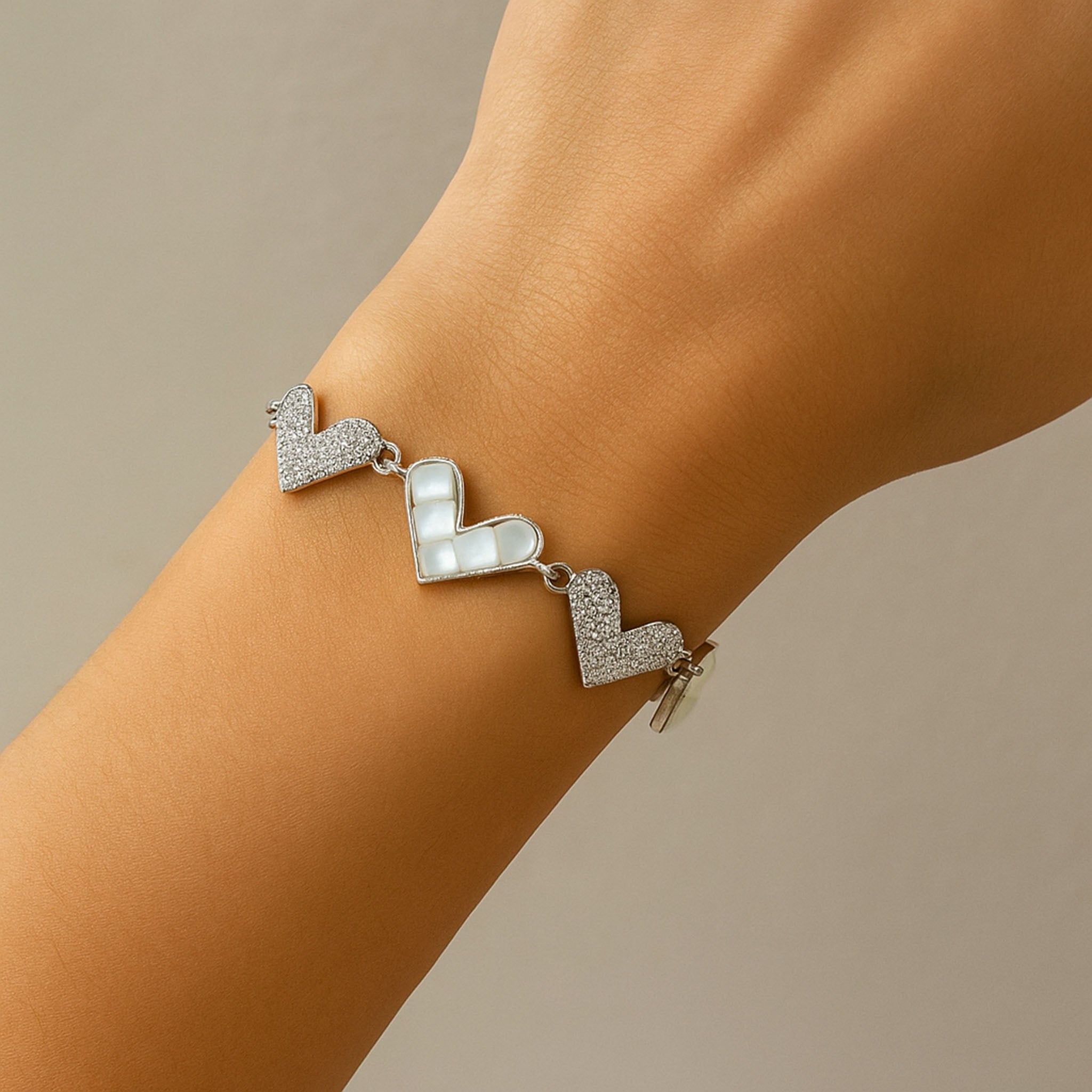 Gleaming Hearts Bracelet  | 925 Silver 18k Gold Plated Jewellery