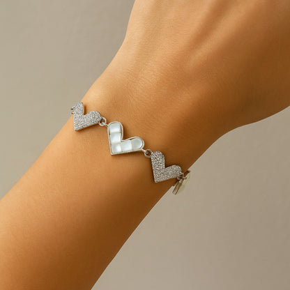 Gleaming Hearts Bracelet  | 925 Silver 18k Gold Plated Jewellery