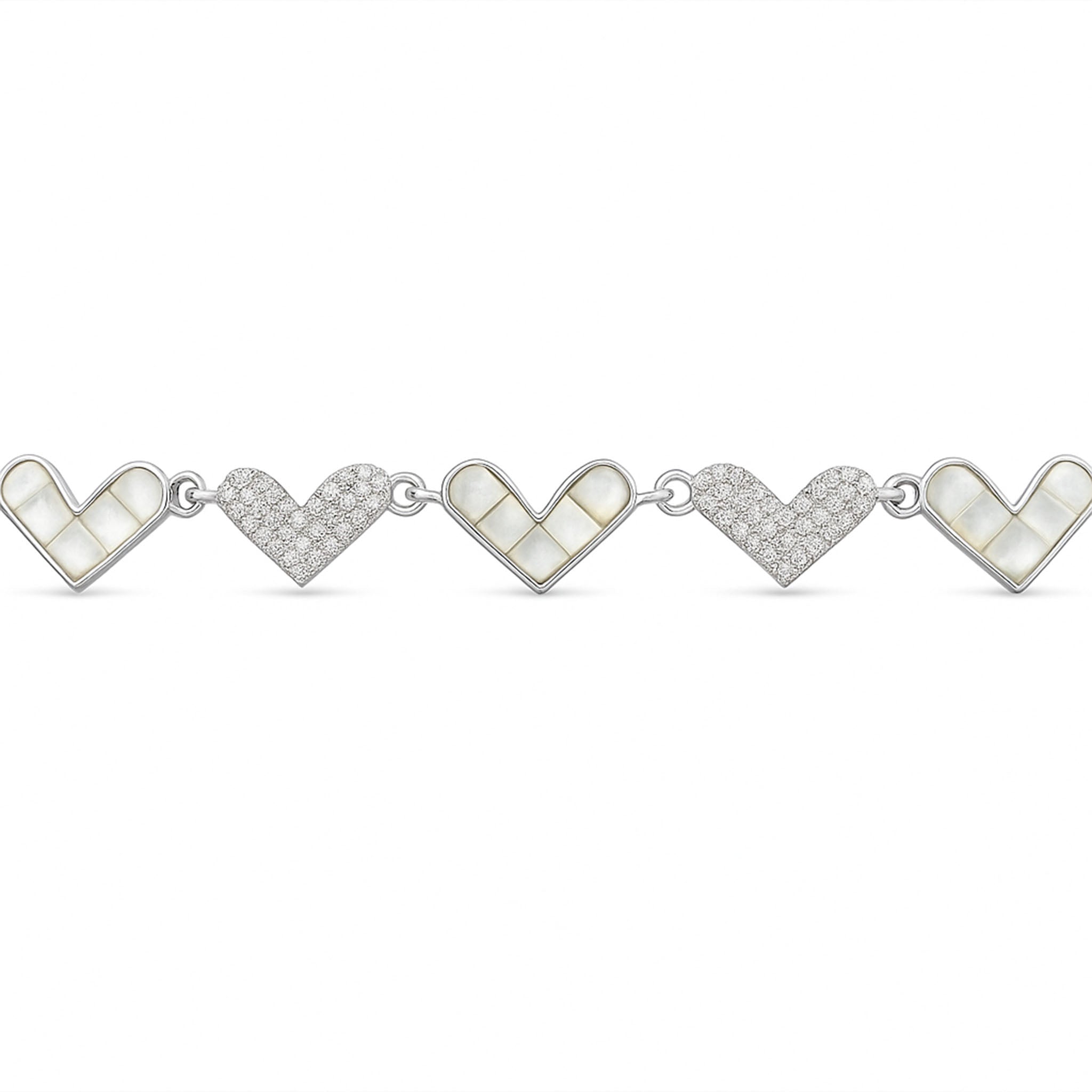 Gleaming Hearts Bracelet  | 925 Silver 18k Gold Plated Jewellery