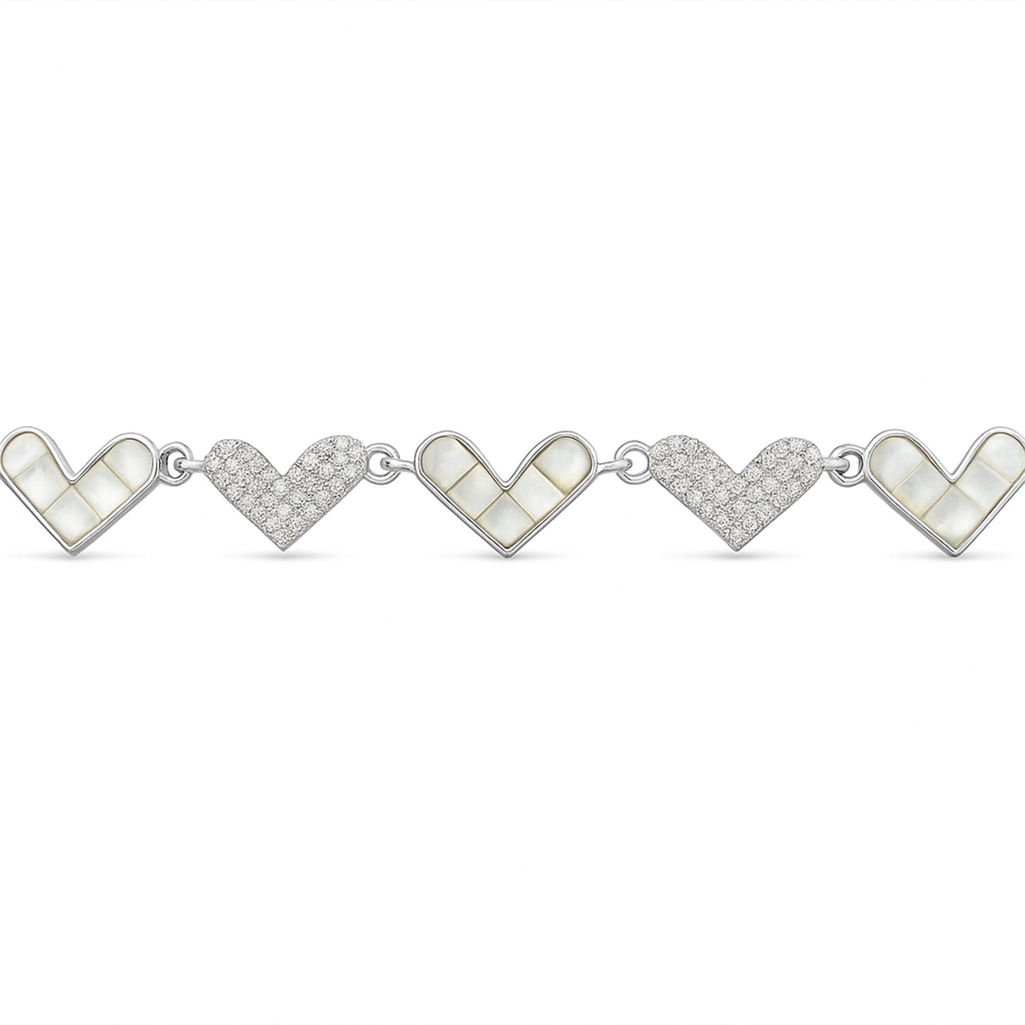 Gleaming Hearts Bracelet  | 925 Silver 18k Gold Plated Jewellery