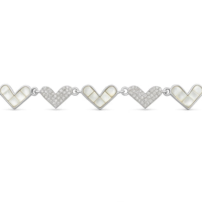 Gleaming Hearts Bracelet  | 925 Silver 18k Gold Plated Jewellery
