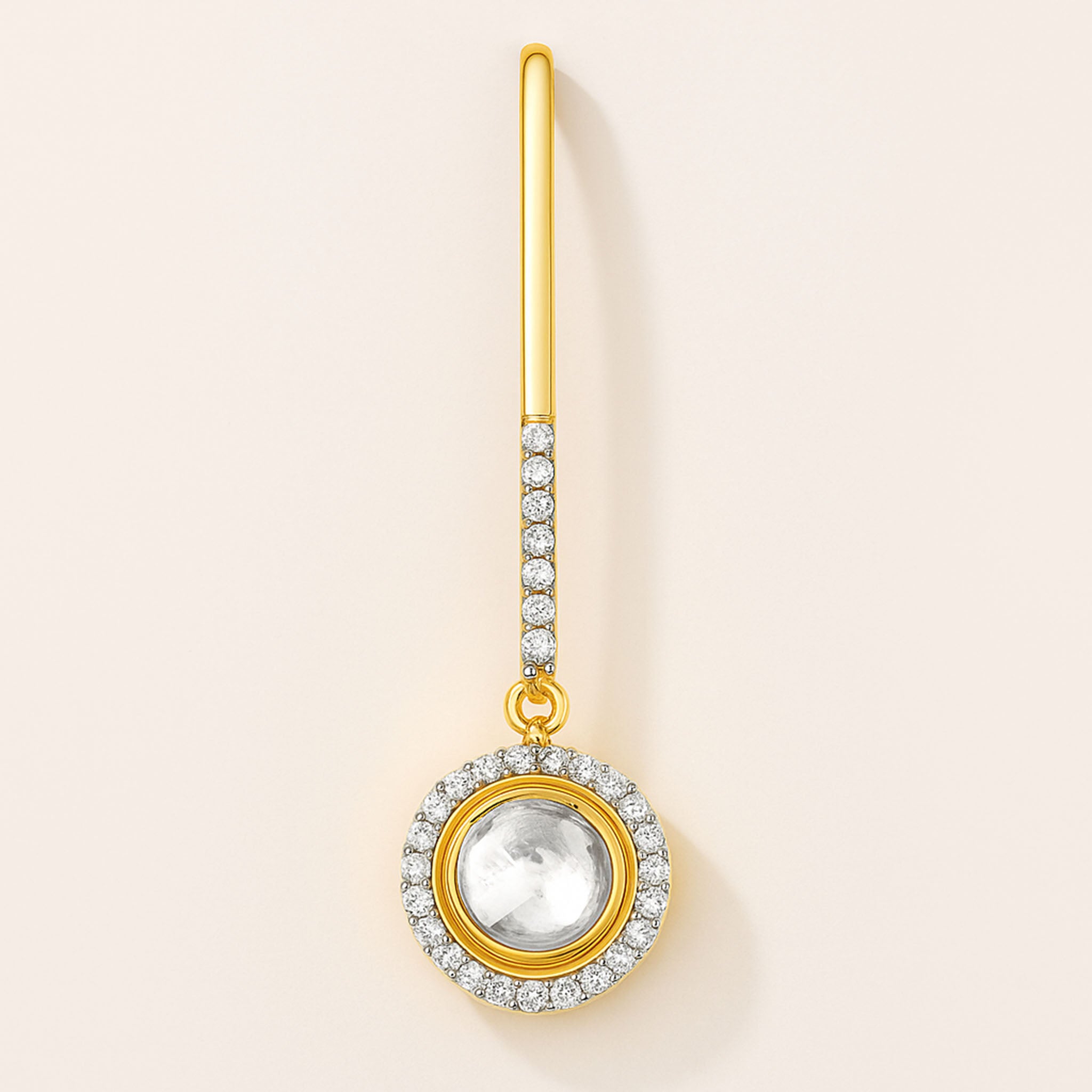 Golden Orbit Polki Earring | 925 Silver 18K Gold Plated Jewellery