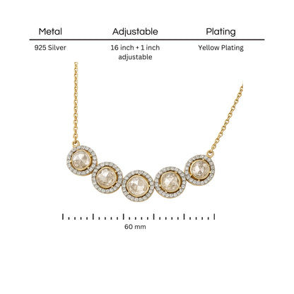 925 Silver Heritage Polki Statement Necklace | 18k Gold Plated Jewellery