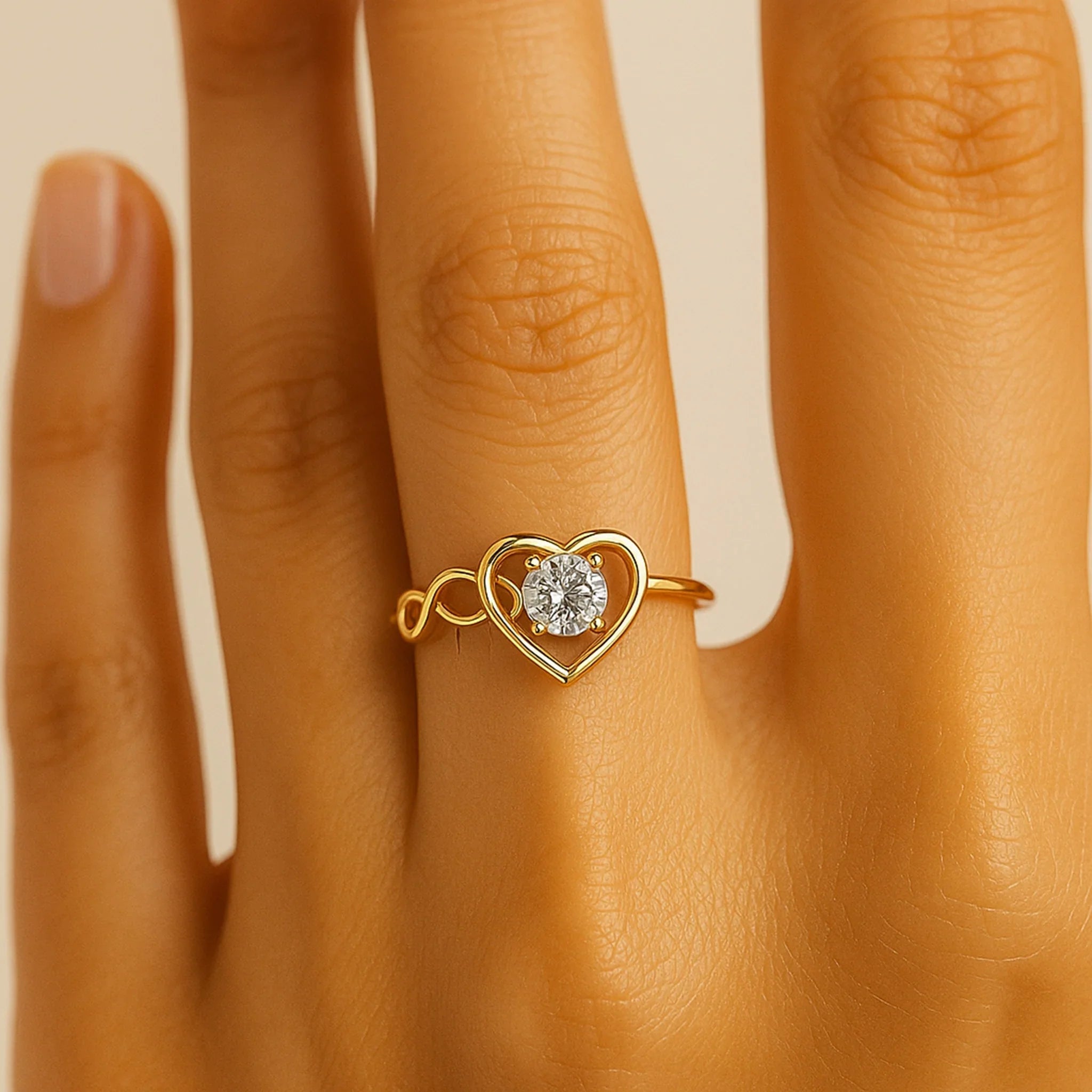 Infinite Love Heart Band | 925 Silver 18k Gold Plated Jewellery