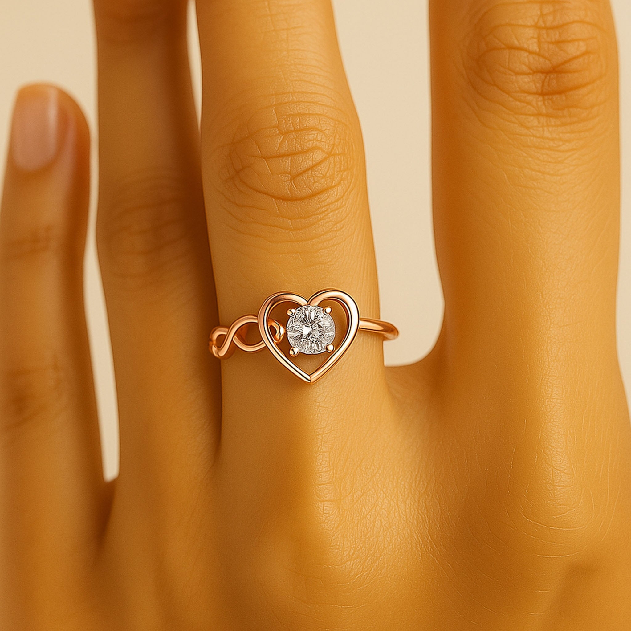 Infinite Love Heart Band | 925 Silver 18k Gold Plated Jewellery