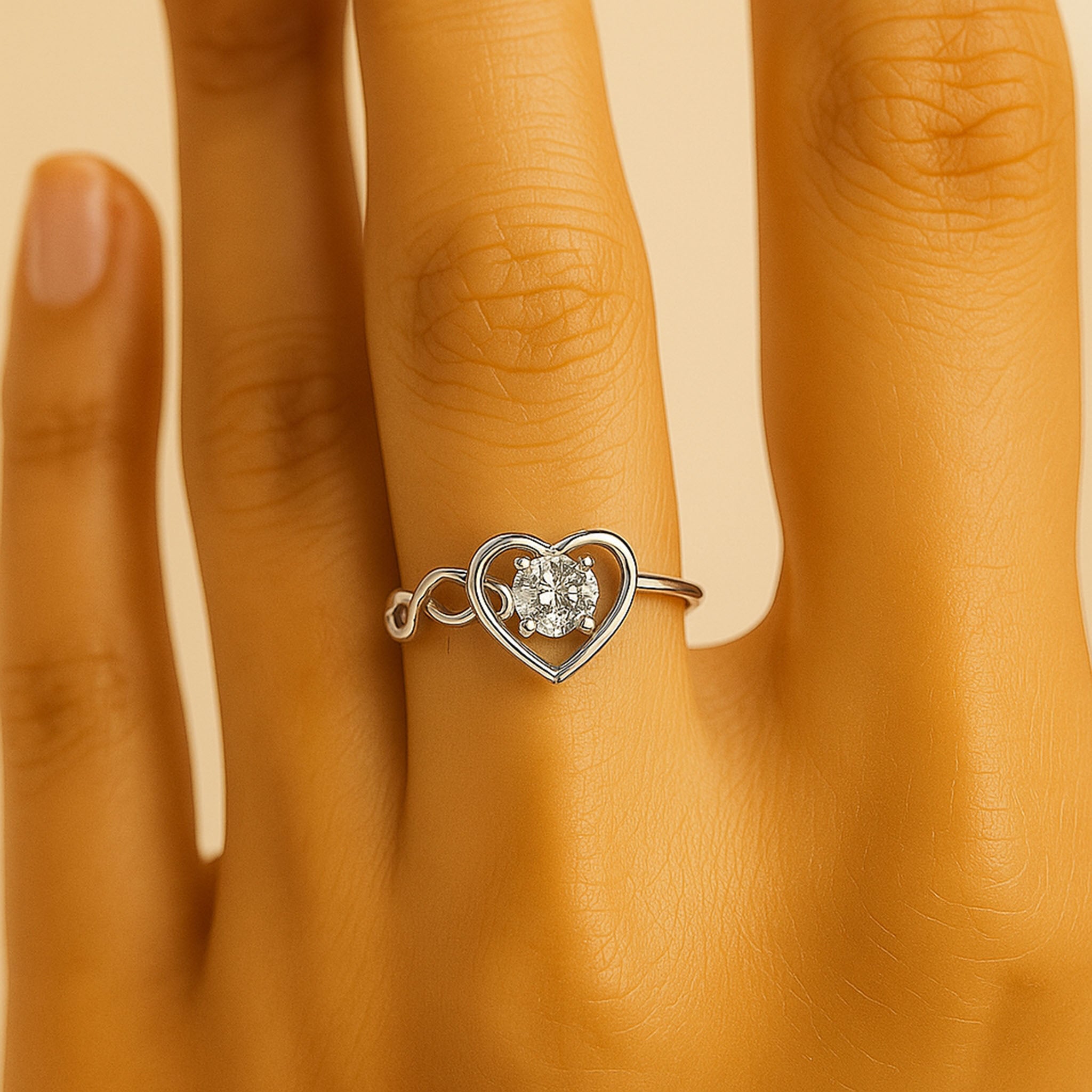 Infinite Love Heart Band | 925 Silver 18k Gold Plated Jewellery