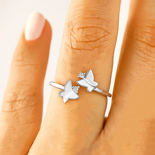 Mystic Butterfly Glow Ring | 925 Silver 18k Gold Plated Jewellery