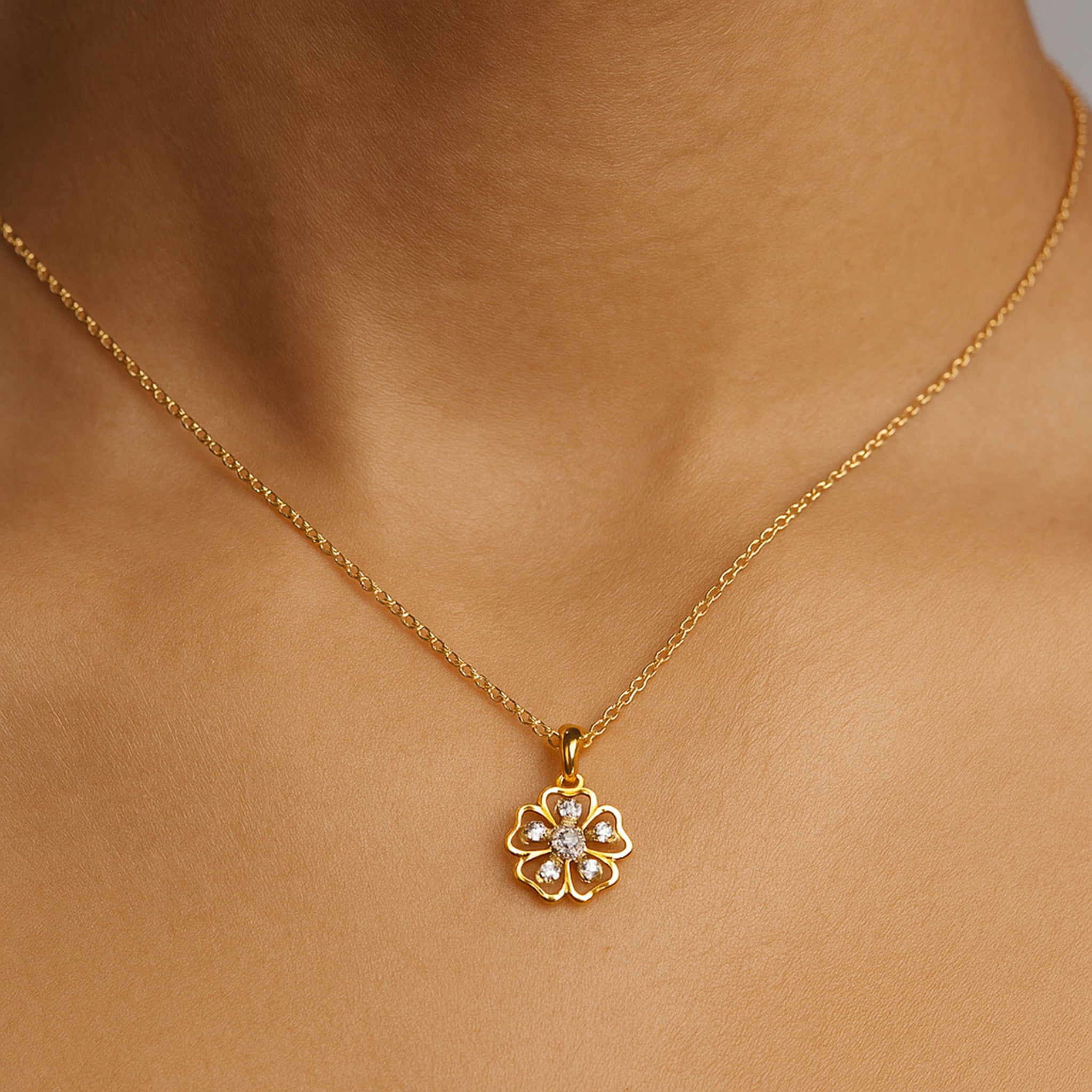 Blooming Grace Pendant | 925 Silver 18k Gold Plated Jewellery