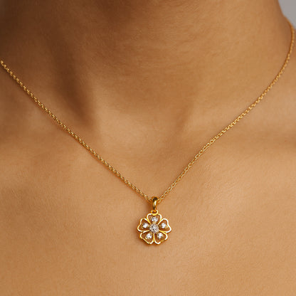 Blooming Grace Pendant | 925 Silver 18k Gold Plated Jewellery