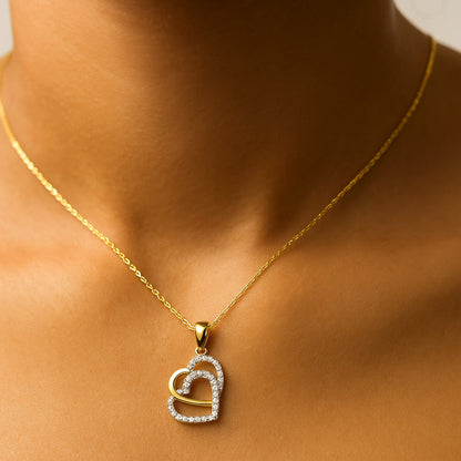 Soulmate's Heart Pendant | 925 Silver 18k Gold Plated Jewellery