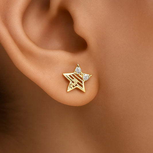 Starry Night Sparkle Studs | 925 Silver 18k Gold Plated Jewellery