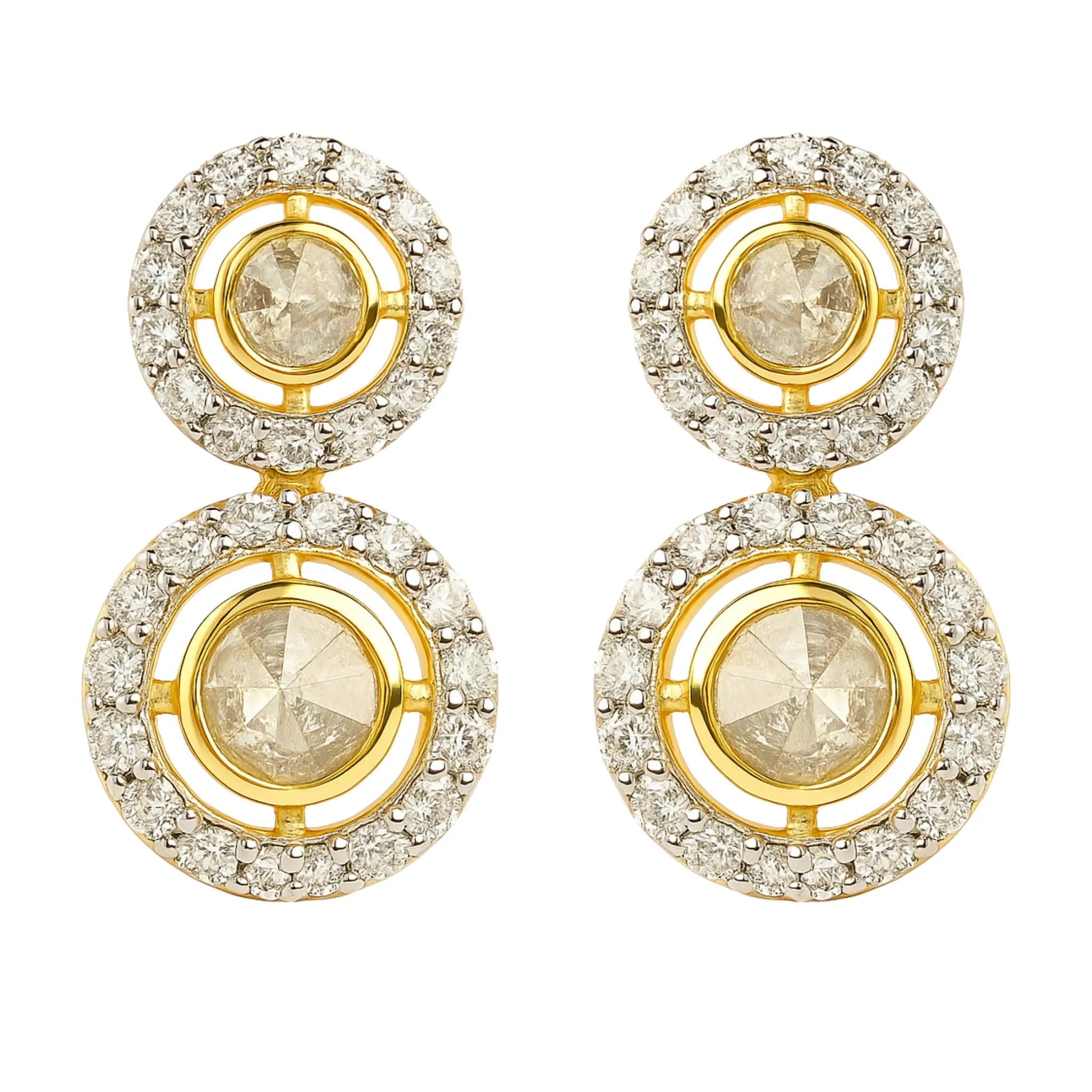 Gilded Orbit Polki Earring | 925 Silver 18k Gold Plated Jewellery
