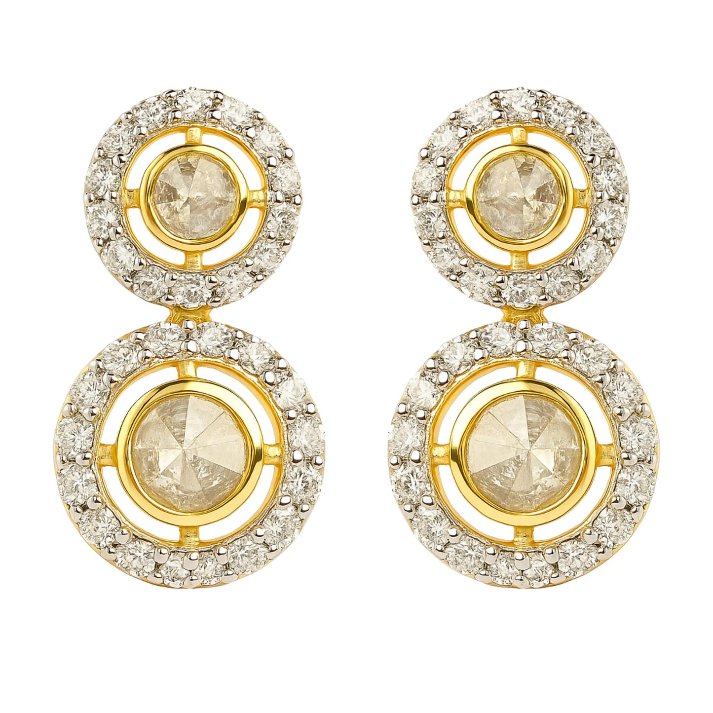 Gilded Orbit Polki Earring | 925 Silver 18k Gold Plated Jewellery