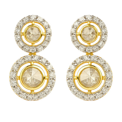 Gilded Orbit Polki Earring | 925 Silver 18k Gold Plated Jewellery