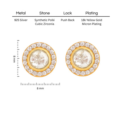 Radiant Orbit Polki Earring | 925 Silver 18k Gold Plated Jewellery